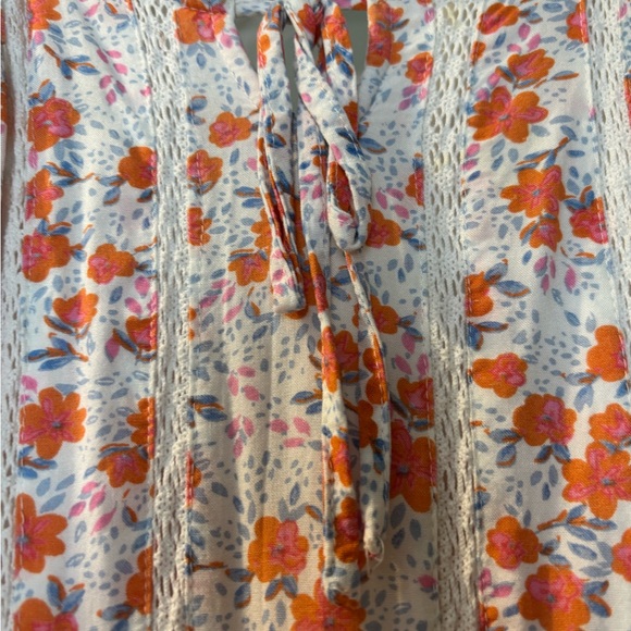 Japna Floral Maxi Dress with Orange and Pink Accents - Picture 6 of 14